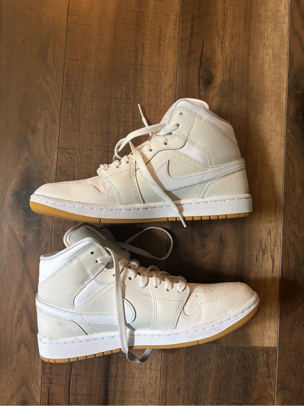 White & Cream Air Jordan 1s